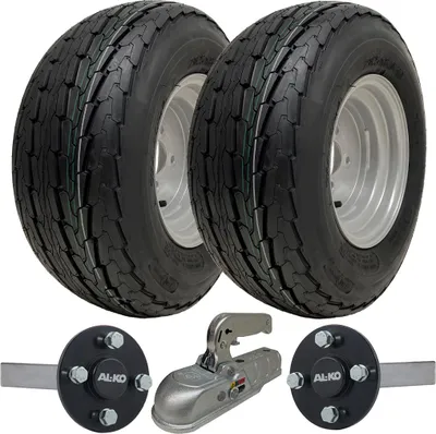 Immagine prodotto di 20.kit rimorchio 5x8.0-10 Ruote omologate per l'alta velocità ALKO Stub Axle e gancio di traino fuso