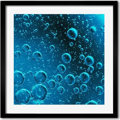 Produktbild von Bild - 50 cm x 50 cm - MDF - Rahmen, Wandkunst - Blasen unter Wasser