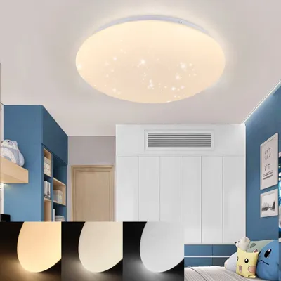 Produktbild von ZMH LED lampa sufitowa biała sypialnia ściemnialna z pilotem 37W gwiaździste niebo okrągła do salonu pokój dziecięcy kuchnia korytarz