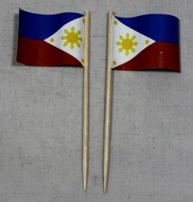 Produktbild von Party-Picker Flagge Philippinen Papierfähnchen in Spitzenqualität 25 Stück Beutel