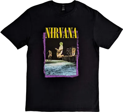 Image de Nirvana - "Stage Jump" T-Shirt pour homme/femme unie RO364 (XL) (Noir)