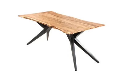 Produktbild von Esstisch Baumkante Akazie naturfarben 220 x 100 cm Airloft-Metallgestell schwarz CONNI