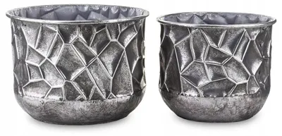 Produktbild von Styldekor Runde Metall-Übertöpfe Silber