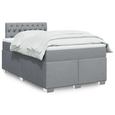 Produktbild von Möbel Boxspringbett mit Matratze Hellgrau 120x200 cm Stoff - Klassische Betten 3288162