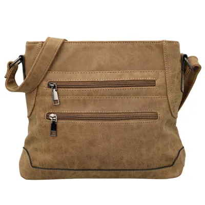 Produktbild von Damen Umhängetasche Braun 28x25x6cm Kunstleder Schultertasche Verstellbar