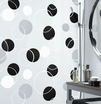 Produktbild von Spirella Duschvorhang Muster, vers. Designs Farbe: Bubble black