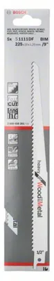 Image de Bosch heavy for Wood and Metal S 1111 DF - Lame de scie - pour bois, métal, bois avec clous, panneau d'aggloméré, époxy - longueur : 225 mm - largeur : 19 mm (paquet de 5)