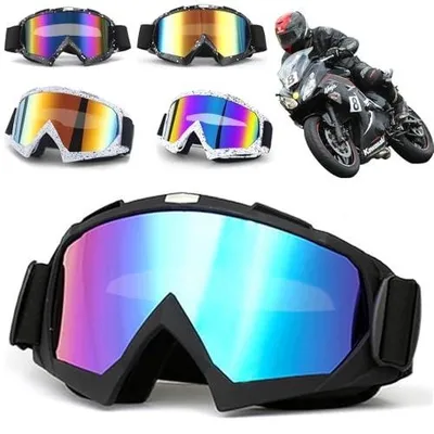 Zdjęcie produktu dla Gogle motocyklowe dla osób w okularach motocross UV400 wiatroszczelne