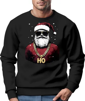 Produktbild von Sweatshirt Herren Weihnachten Weihnachtspullover Santa HoHoHo Weihnachtsoutfit Männer Moonworks®