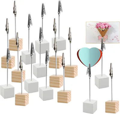 Produktbild von Photo Holder Clip Set, 20 Stück, Holz Foto Halter mit Clips, für Hochzeit, Dekoration