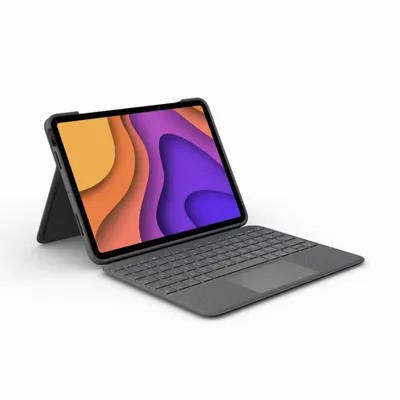 Produktbild von Logitech Folio Touch - Tastatur und Foliohülle - mit Trackpad - hinterleuchtet - Apple Smart connector - QWERTY - Italienisch - Oxford Gray - für Apple 10.9-inch iPad Air (4. Generation, 5. Generation)