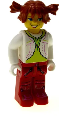 Produktbild von 1x Lego Figur 4 Juniors Creator Frau Tina weiß rot Zopf cre005