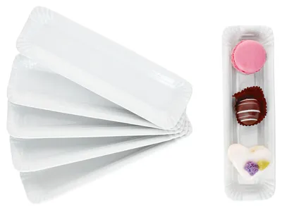 Obrázek produktu pro 6x papírové talíře Pur z porcelánu 20,2x6cm bílý servírovací talíř klobása čokoláda