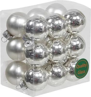 Produktbild von 16 x Mini Baumkugeln aus Glas Ø 30 mm - Kleine Glaskugeln Weihnachten - Christbaumkugeln klein - Baumschmuck Glas klein