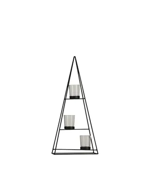 Zdjęcie produktu dla Czarny świąteczny świecznik 22x9x48cm