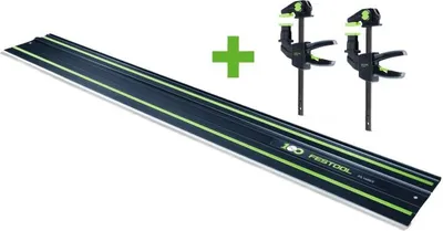 Produktbild von FESTOOL 100 Jahre Führungsschiene FS 1400/2 BL + Einhandzwinge FS-EZ 150/2 - 578246_B