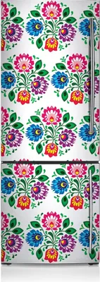 Produktbild von Kühlschrank Aufkleber Kühlschrankmagnete Dekoration Kühlschrankfolie 60x205 cm - Blumenstilblumen
