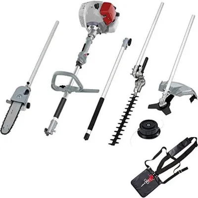 Produktbild von Benzin Multifunktions-Gartengerät 2,85 m Arbeitslänge, 40 cm Heckenschere, 43 cm Grastrimmer, 24 cm Hochentaster