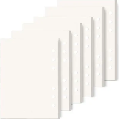Zdjęcie produktu dla Notatnik A6 – 6 opakowań po 270 kartek (540 stron) – Dziennik A6 – biały – 95 x 175 cm
