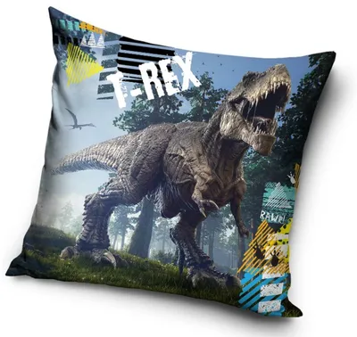 Produktbild von Carbotex Dinosaurier Kissen Kuschelkissen Dekokissen T-Rex 40 x 40 cm