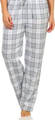 Produktbild von Dame Flanell Schlafanzug Hose kariert aus Baumwolle - ideal zum relaxen - 202 222 15 602 ; Karo blau , 40