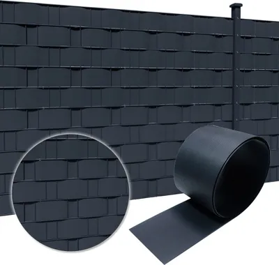 Produktbild von Sessamen-LP 10x Hart PVC Sichtschutzstreifen Sichtschutz für Doppelstabmatten, Gartenzaun, Balkon, 2,5m x 19cm, Anthrazit