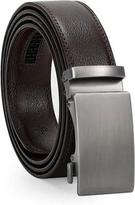 Productafbeelding van Leren Riem Heren - Automatische Riem - Stijlvolle Afwerking - Gladde Schuifsluiting - 3.5 cm Breed - Zwart