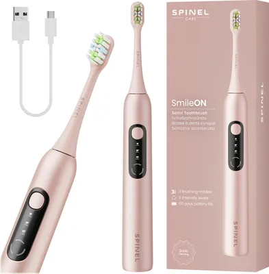 Obrázok produktu pre Spinel Sonická zubná kefka SmileON Pink 3 režimy USB-C časovač Vodotesná