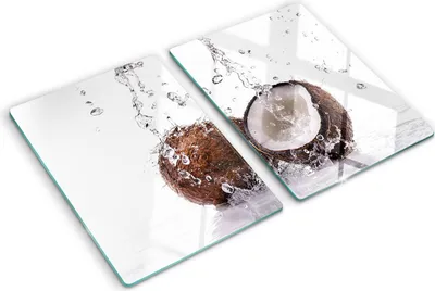 Immagine prodotto di Copertura per piano cottura – Copertura per piano a induzione – Piano di vetro protettivo – 2x40x52 cm – Piani di vetro protettivi per fornelli – Vetro temperato – Cocco e acqua
