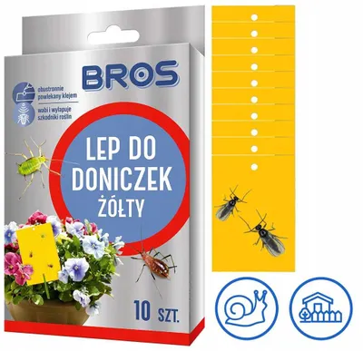 Produktbild von BROS – Klebefallen für Blumentöpfe, gelb, 10 Stück