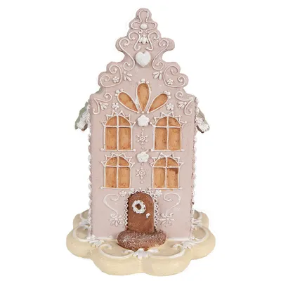 Immagine prodotto di Casa di pan di zenzero Clayre & Eef 20 cm in poliresina rosa