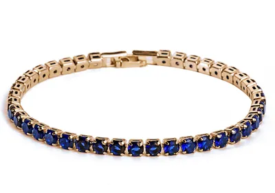 Produktbild von Schickes Armband mit Strass, zart, exquisit, mehrfarbig, glitzernd, hinreißendes Tennis-Armband, Damen-Handgelenkschmuck für Damen-Königsblau