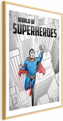 Produktbild von Posterpapier Poster - World of Superheroes 29.7x42 cm Für Kinder h-C-0137-ao-a