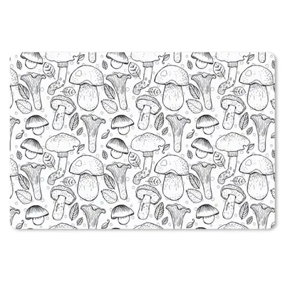 Produktbild von MuchoWow® Schreibtischunterlage Pilz - Schwarz und weiß - Muster 60x40 cm - XXL Mauspad - Großes Mauspad