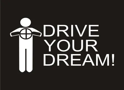 Produktbild von Aufkleber / Autoaufkleber - JDM / Die cut / Auto / OEM - I Drive your Dream - 210x110 mm schwarz - Heckscheibe / Heckscheibenaufkleber