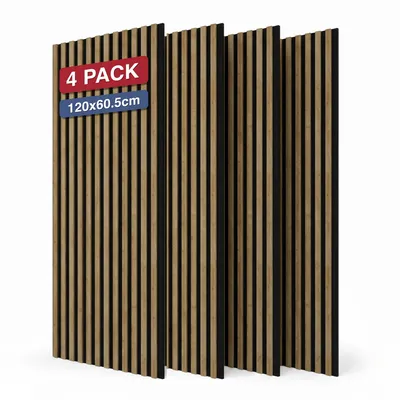 Produktbild von STEGU Linea Acoustic PROline 4er Set Akustikpaneele 120x60,5 cm Schallabsorption MDF Eiche