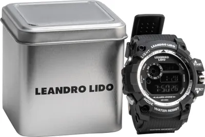 Produktbild von LEANDRO LIDO "Monza" Uni Sport Uhr schwarz weiß | LL-18