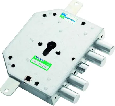 Productafbeelding van Slot voor veiligheidsdeur, geschikt voor een Europees cilinderslot, artikelnummer 89c855, merk Mottura, model E60,5, linksdraaiend