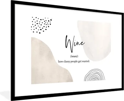 Produktbild von MuchoWow® Gerahmtes Poster Sprichwörter - Wein - Wörterbuch - Zitate - Definition von Wein 90x60 cm - Poster mit Schwarzem Bilderrahmen Wandposter Rahmen Foto Bilder - Wanddekoration - Fotos