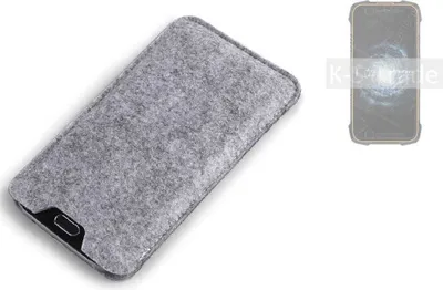 Produktbild von K-S-Trade Filz Handyhülle kompatibel mit Cubot KingKong 6 Schutzhülle Filztasche Filz Tasche Case Sleeve Handy Hülle Filzhülle grau