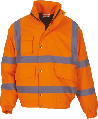 Produktbild von YOKO HVP211 | HiVis Fluo Bomber Jacke - Sicherheitsjacke - Farbe: Fluo Orange - Größe: 5XL