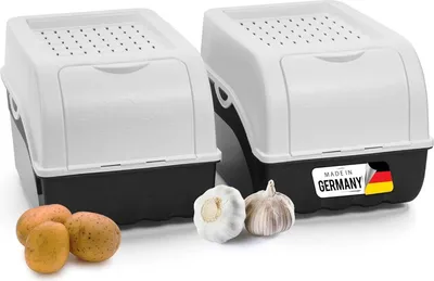 Obrázek produktu pro Box na brambory - stohovatelný, box na zeleninu - 2 kusy - bílý - 5 litrů