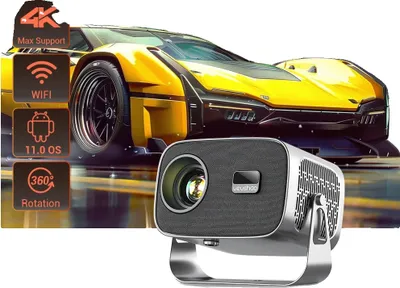 Obrázek produktu pro Miniaturní přenosný LED projektor, rozlišení 1080P HD, jas 350 ANSI lumenů, bezdrátové připojení