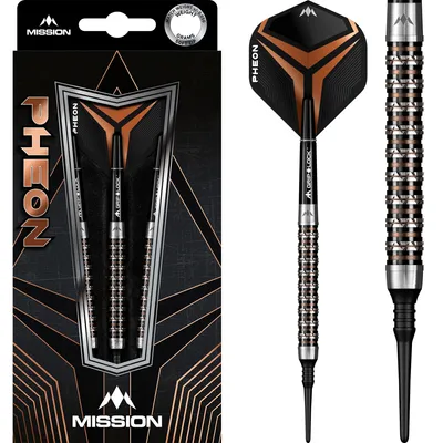 Produktbild von Mission Pheon Black & Bronze Electro 90% Softdarts