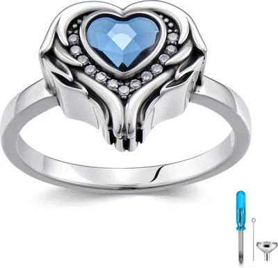 Image de Luxe Asring - Argent 925 - Bague urne faite main / Bague commémorative pour cendres de défunts - Rouwsieraad 17,25 mm