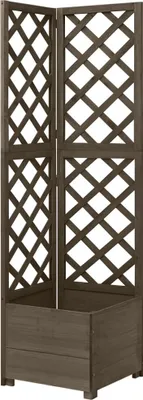 Image de Vidaxl Jardinière en treillis Eckmodell 40x40x150 cm reines Holzgrau
