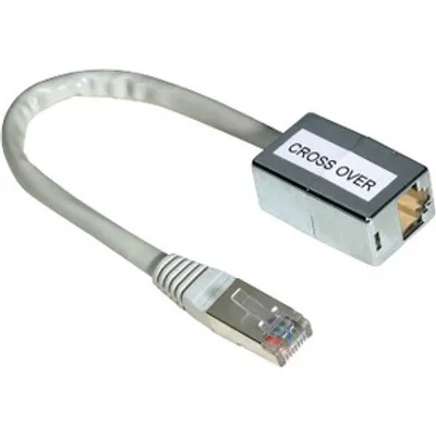 Produktbild von Hama CAT5 Cross-Over Adapter 8p8c, Plug - Jack, RJ-45, RJ-45, Grau