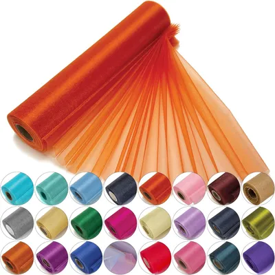 Image de Rouleau de tissu en organza, paillettes, 25 m x 29 cm, pour la décoration