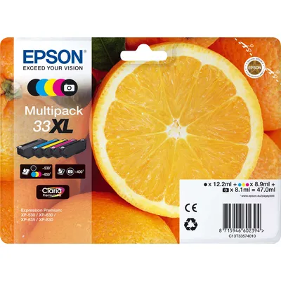 Produktbild von Epson C13T33574010 Tintenmultipack 33XL schwarz cyan gelb magenta photo schwarz