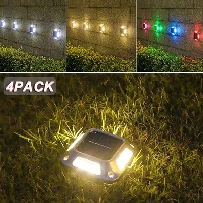Produktbild von 4x Solar-Terrassenbeleuchtung, LED-Warmlicht, Sicherheitsbeleuchtung